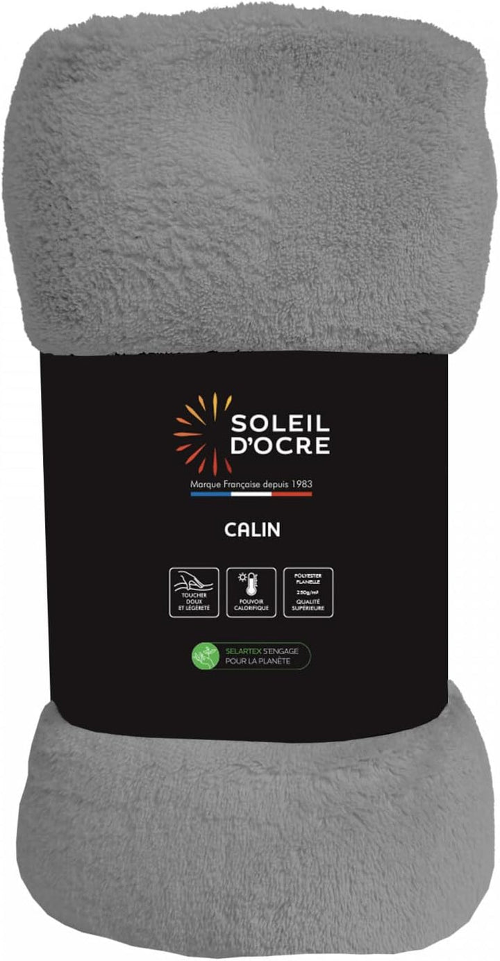 Soleil D'Ocre, pătură din flanel, 220 X 240 Cm, Calin, maro Plapumi si pilote Naty Shop Gri 220 X 240 Cm