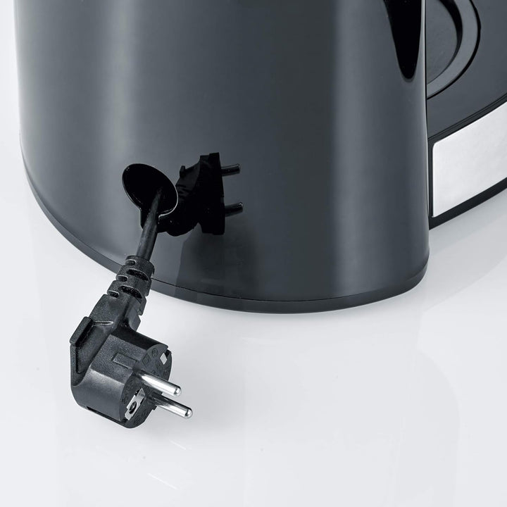 SEVERIN Cafetiera "Typeswitch" cu ulcior de sticlă și cronometru, comutator de aromă pentru alegerea a 2 opțiuni de preparare, ceas digital cu funcție de cronometru, pentru până la 10 cești, 1.000 W, oțel inoxidabil negru periat, KA 4826