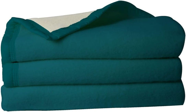 Pătură din lână Toison D'Or Volta Woolmark Wool, 240 cm X 260 cm, dimensiune Peacock, Queen (UK. Standard)