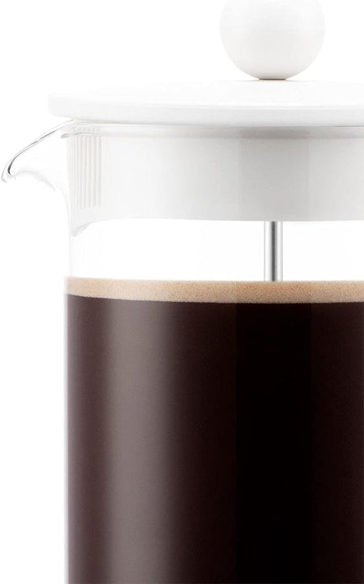 Cafetieră Bodum BRAZIL (sistem de presare franțuzească, filtru permanent din oțel inoxidabil, 1,0 litri) de culoare crem, crem