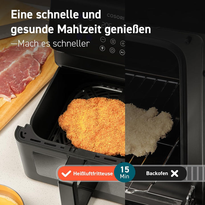 COSORI Heißluftfritteuse Airfryer, 12-In-1 Air Fryer XXL 6,2L, Heissluftfritteuse Mit Sichtfenster & Shake-Reminder, 80 Rezepte, 55 Prozent Energiesparend, Spülmaschinenfeste Körbe