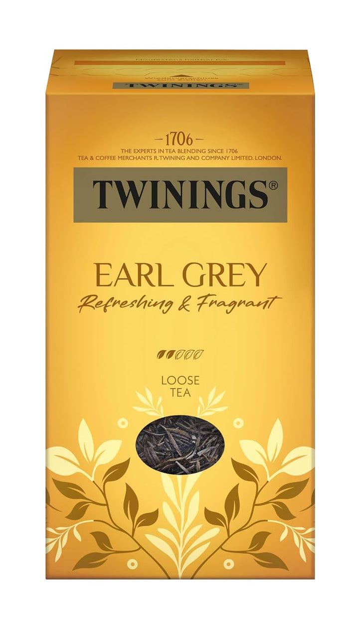 Twinings EARL GREY Ceai negru în pliculețe, rafinat cu aromă de bergamotă - Ceai negru din China, renumit în întreaga lume și extrem de revigorant, pachet de 1 (25 pliculețe)