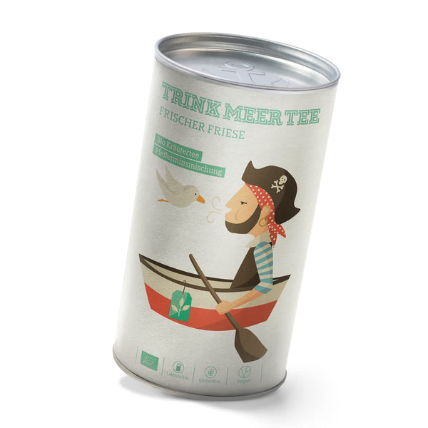 Bea mai mult ceai FRISCHER FRIESE - Ceai din plante bio | Amestec de mentă | Ceai de mentă bio | Ceai vrac în cutie de ceai | Cadou I 50 G