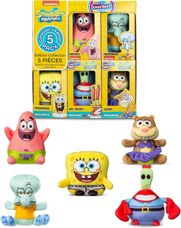 Basic Fun Micro Teenies - Spongebob Squarepants Collector 5-Pack | Cu 3 figuri rare