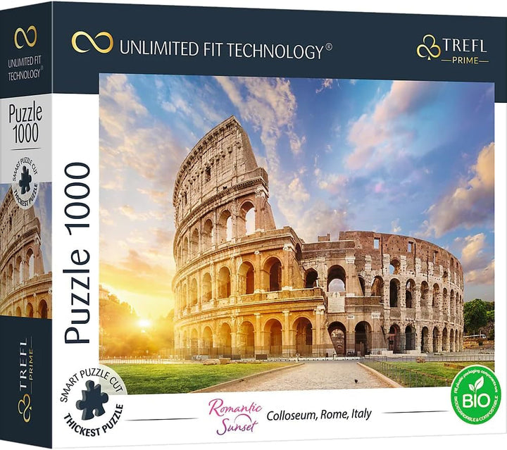 Trefl 26196 1500 elemente, carton cel mai gros, organic, ECO, Italia, apus de soare, divertisment pentru adulți și copii de la 12 ani, Uft-Puzzle Romantic Sunset: Vernazza, Liguria, Italia