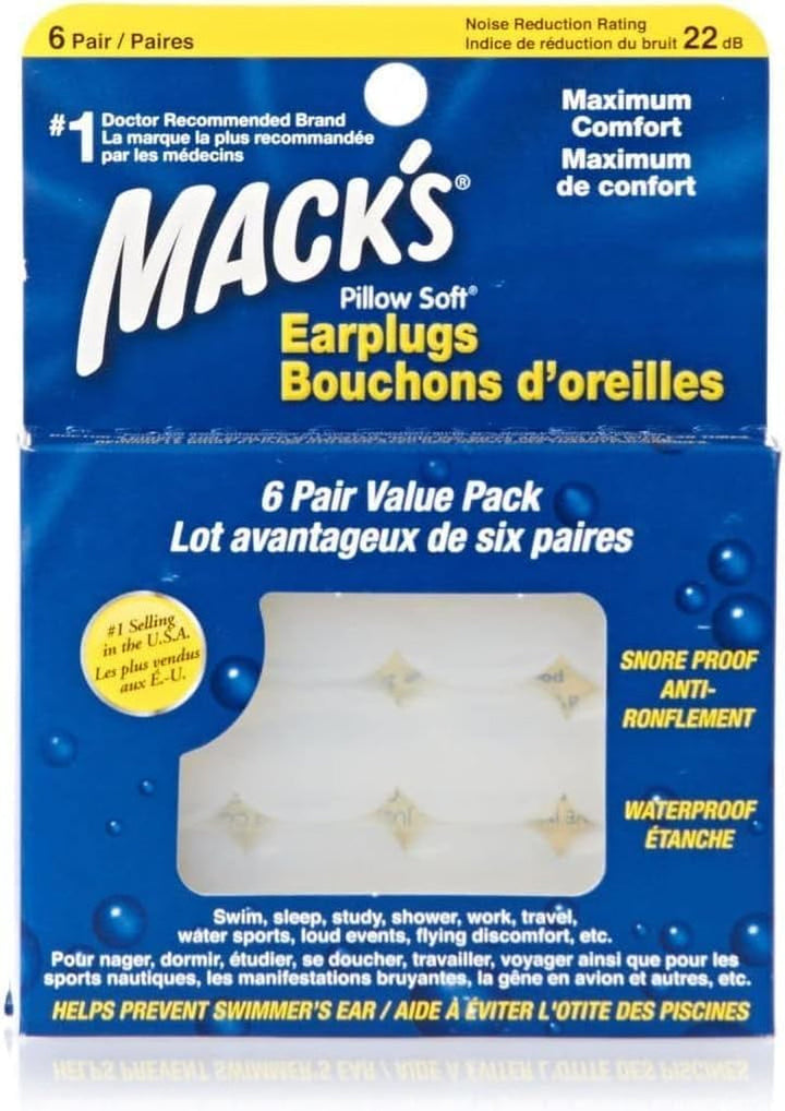 MACK'S Pillow Soft silicon dopuri de urechi, 6 perechi