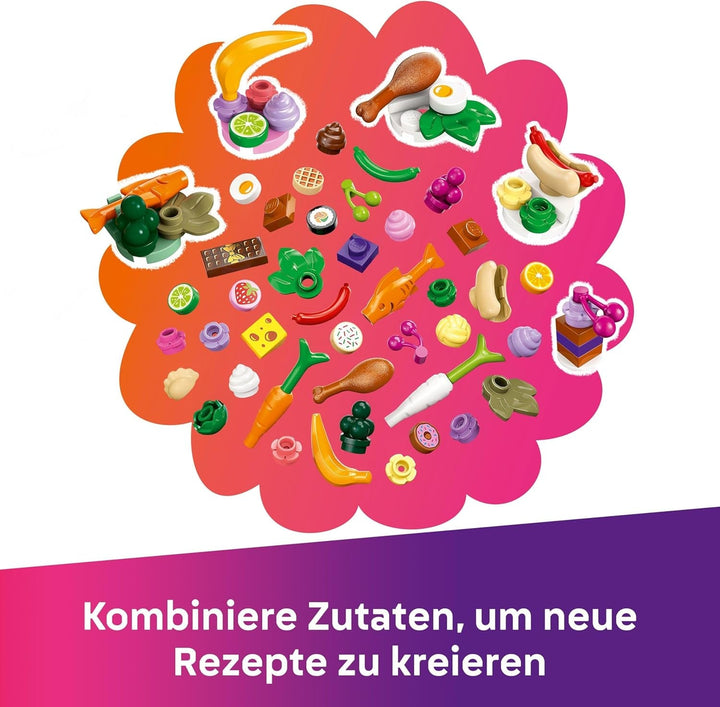 Restaurant și școală de gătit LEGO Friends, set de joacă de rol, jucărie educativă pentru copii de la 8 ani, promovează dezvoltarea socială, cadou de ziua de naștere sau de Crăciun pentru fete 42655