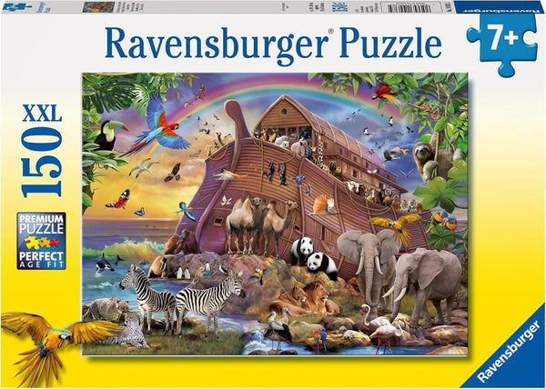 Ravensburger puzzle pentru copii - 10038 Unterwegs Mit Der Arche - Puzzle cu Arca lui Noe pentru copii începând cu vârsta de 7 ani, cu 150 de piese în format XXL