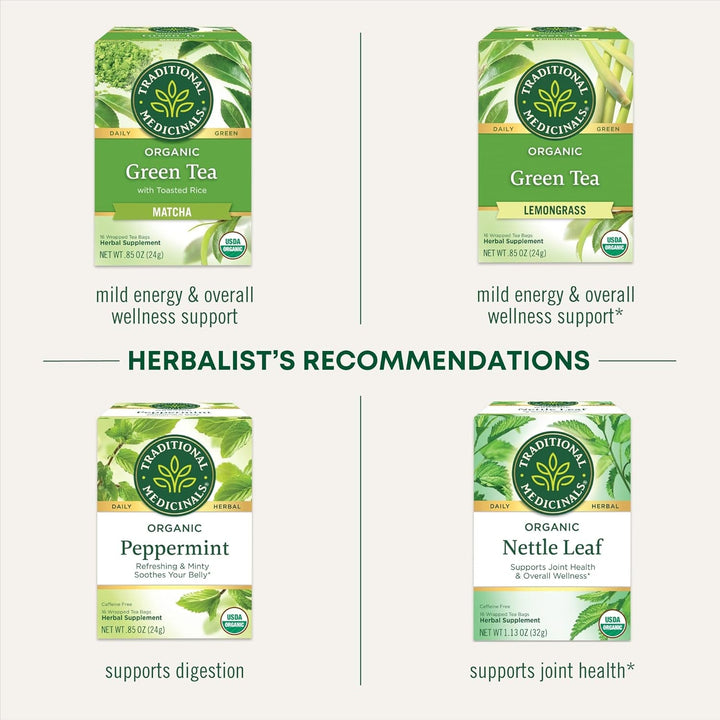 Tea, Organic Green Tea Ginger, Promotes Healthy Digestion, 16 Tea Bags Tea USA Naty Shop