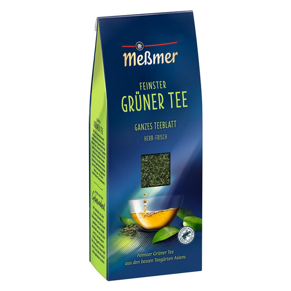 Meßmer Ceai verde fin | Frunze de ceai întregi | 150 g | Proaspăt și aromat | Vegan | Fără gluten | Fără lactoză