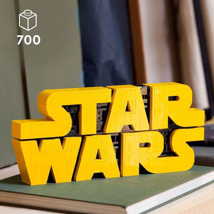 LEGO Star Wars 75407 Star Wars Logo Bricks - Set de construcție pentru adulți de colecționat - Model de cultură pop - piesă de prezentare pentru birou - Idee de cadou pentru adulți și fani adolescenți