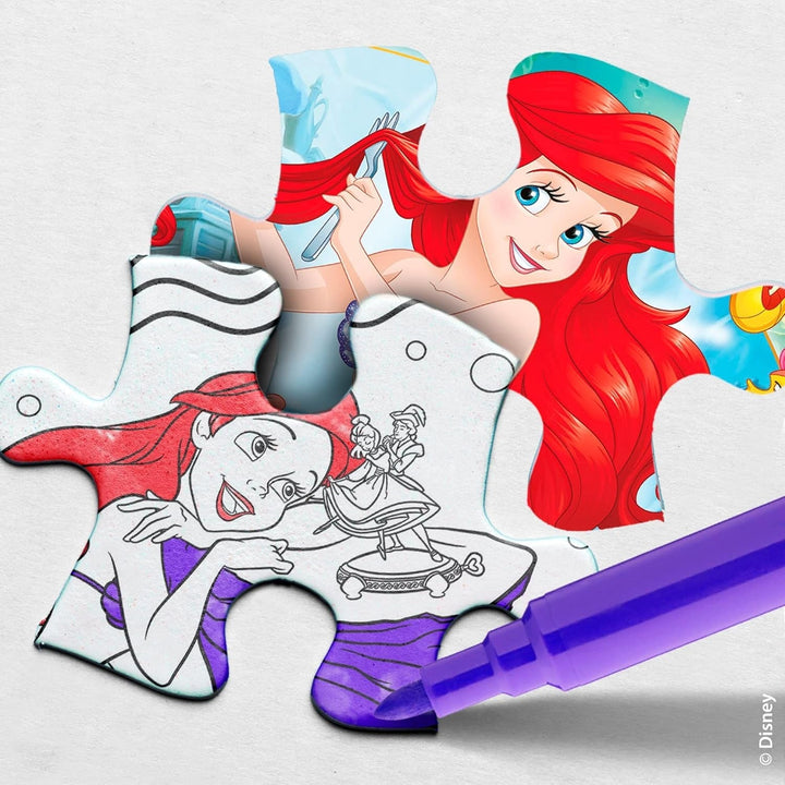 Lisciani - DISNEY Puzzle Ariel - Recreează și colorează scenele din cutiile tale preferate - de la 7 ani - PUZZLE DE MARE DIMENSIUNE cu 250 de piese - Încurajează dexteritatea