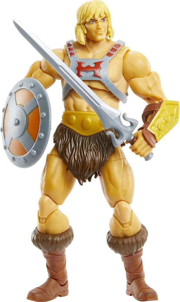 Masters of the Universe HDR45 - Colecția Masterverse, Battle Amour He-Man, aprox. 18 cm înălțime Figurine de acțiune MOTU pentru joacă și colecționare, cadou pentru copii cu vârsta de peste 6 ani