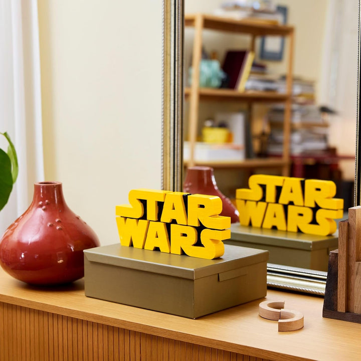 LEGO Star Wars 75407 Star Wars Logo Bricks - Set de construcție pentru adulți de colecționat - Model de cultură pop - piesă de prezentare pentru birou - Idee de cadou pentru adulți și fani adolescenți