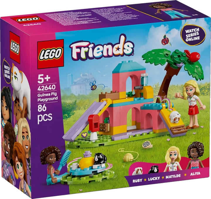 Loc de joacă pentru porcușorul de Guineea LEGO Friends, set de construcție și joacă pentru jocuri de rol imaginative cu 2 minifigurine și 2 animale, jucărie pentru fete de la 5 ani, set de animale 42640