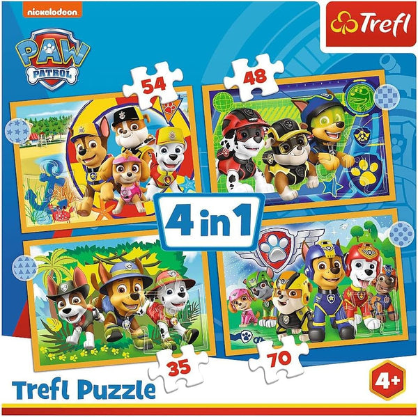 PAW Patrol, puzzle 4 în 1 (puzzle pentru copii)
