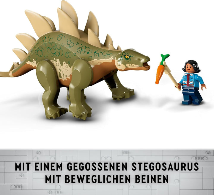 LEGO Jurassic World Dinosaur Missions: Discovery Of The Stegosaurus, Adventure Playset pentru băieți și fete de la 6 ani în sus, cadou pentru fanii lui Ben și Sammy 76965