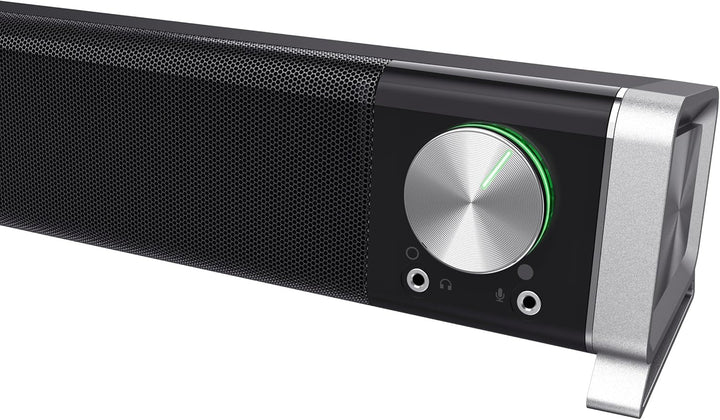 Trust Asto Soundbar 12 W Spitzenleistung (6 W RMS), PC Lautsprecher, USB Betrieb, 3,5 Mm AUX Anschluss, Stereo Soundsystem, Computer Boxen Für PC, Laptop, Monitor, TV, Musik, Audio - Schwarz