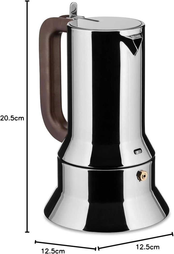 Alessi 9090/6 Espressoar 6 cești Pentru inducție, oțel inoxidabil, argintiu, 15.5 X 13.5 X 27 Cm