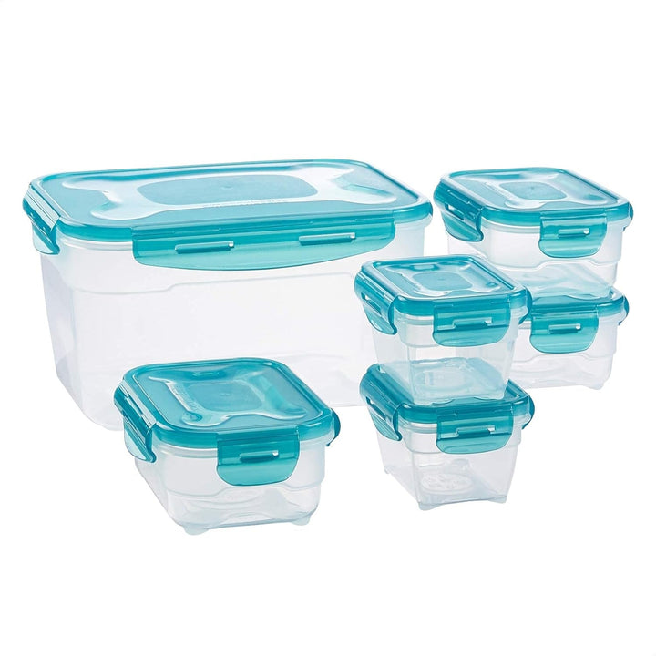 Recipiente de congelare Amazon Basics într-un set, cu capac, etanș, rezistent la scurgeri, stivuibil, pentru frigider / congelator, fără BPA, plastic, microunde și mașină de spălat vase, 3 x 1,2 l, incolor Cutii depozitare alimente Naty Shop Singur 6 bucăți, pachet de 1