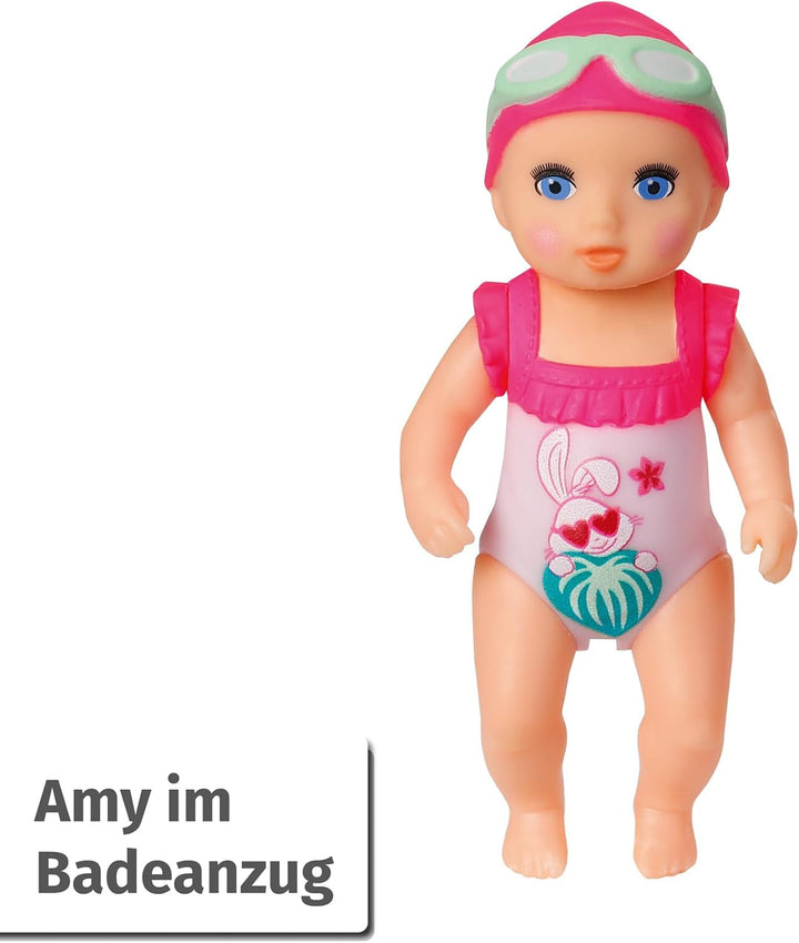 BABY Born Minis set de joacă pentru cadă cu păpușă Minis Amy și rață, 906101 Zapf Creation