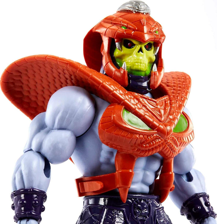 MASTERS of the UNIVERSE Snake Armor Skeletor - 16 articulații mobile, ambalaj retro, mini carte de benzi desenate, pentru copii 6+ și colecționari adulți, HKM68