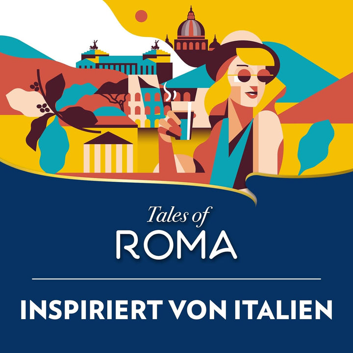 Lavazza, Tales of Roma, Kaffeebohnen, Ideal Für Espresso-Kaffeemaschinen, Mit Aroma Noten Von Haselnuss & Dunkler Schokolade, Arabica Und Robusta, Intensität 8/10, Mittel Röstgrad, 250 G