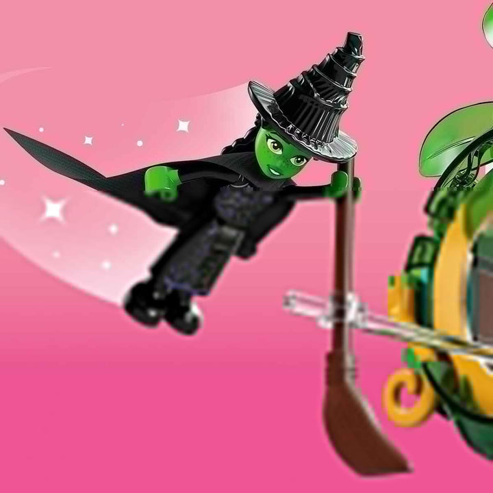 LEGO Wicked Welcome to Emerald City, jucărie cu turn, Glinda și Elphaba mini păpuși, cadou pentru fanii filmului și fete și băieți de la 9 ani, care iubesc casele de păpuși 75684