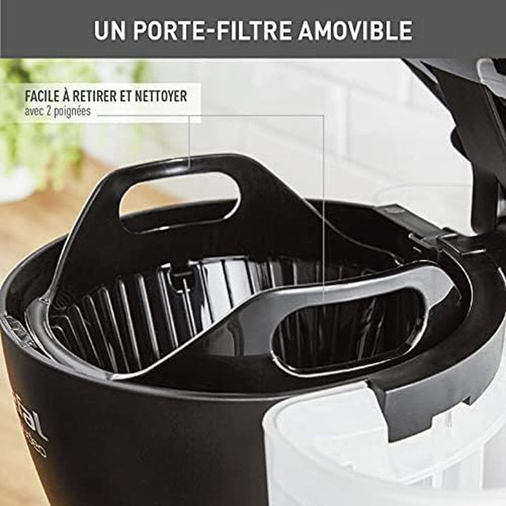 Cafetiera cu filtru Inclusiv Tefal, Un filtru de cafea Extrem de ușor de utilizat, Potrivit pentru utilizatorii dreptaci și stângaci, 1,25 L, 10 până la 15 cești, CM533811