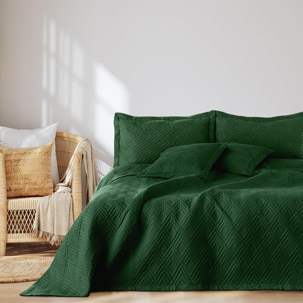 Ameliahome Tagesdecke 170X210 Cm BettÃ¼berwÃ¼rf Zweiseitig Ultrasonic Steppung Polyester Ophelia DunkelgrÃ¼n