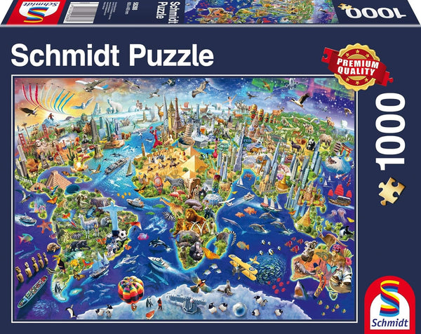 Schmidt Spiele 58288, Descoperă lumea, puzzle jigsaw 1000 piese