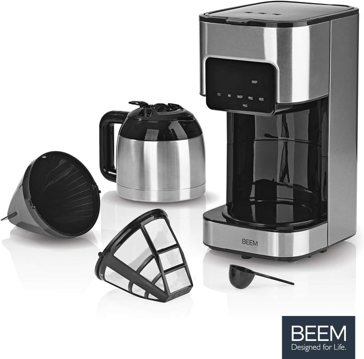 BEEM FRESH-AROMA-TOUCH filtru de cafea - Termo | Oțel inoxidabil | Ulcior termo de 1 L | Cronometru de 24 de ore | 800 W | Afișaj tactil | Pentru 4-8 cești