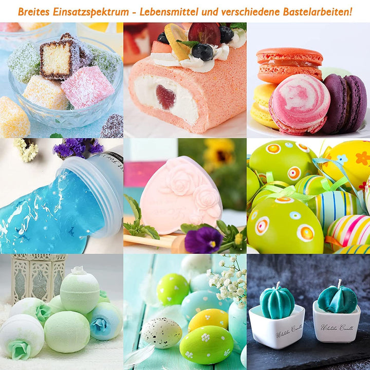 Lebensmittelfarbe Gel - 10 Farben Hochkonzentriertes Gel Lebensmittelfarb Set, Geeignet Für Kuchendekoration, Macarons, Donuts, Fudge, Zuckerguss, Eis, Seifenfarbe(Pro Flasche 11G)