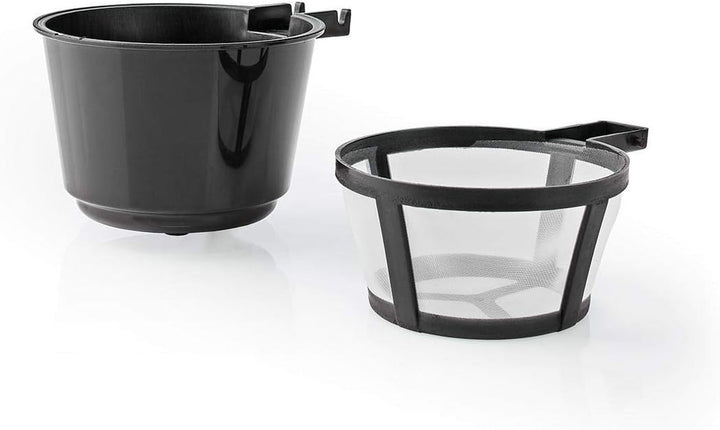 NEDIS Cafetieră - Filtru de cafea - 0,4 L - 1 ceașcă - Pornire cu temporizator - Negru / Argintiu