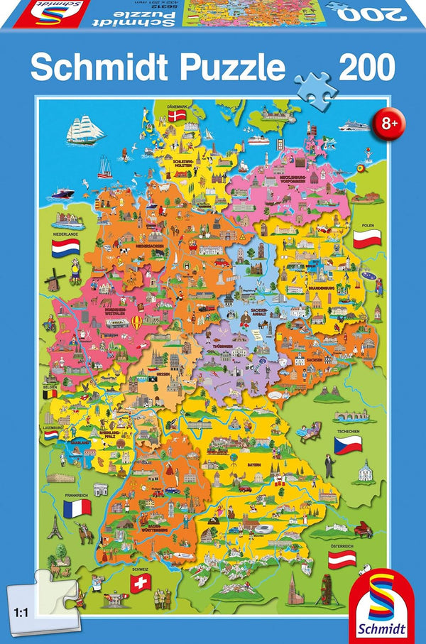 Harta Germaniei cu imagini (puzzle pentru copii)