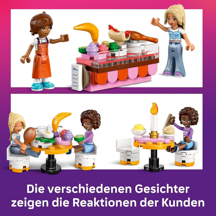 Restaurant și școală de gătit LEGO Friends, set de joacă de rol, jucărie educativă pentru copii de la 8 ani, promovează dezvoltarea socială, cadou de ziua de naștere sau de Crăciun pentru fete 42655