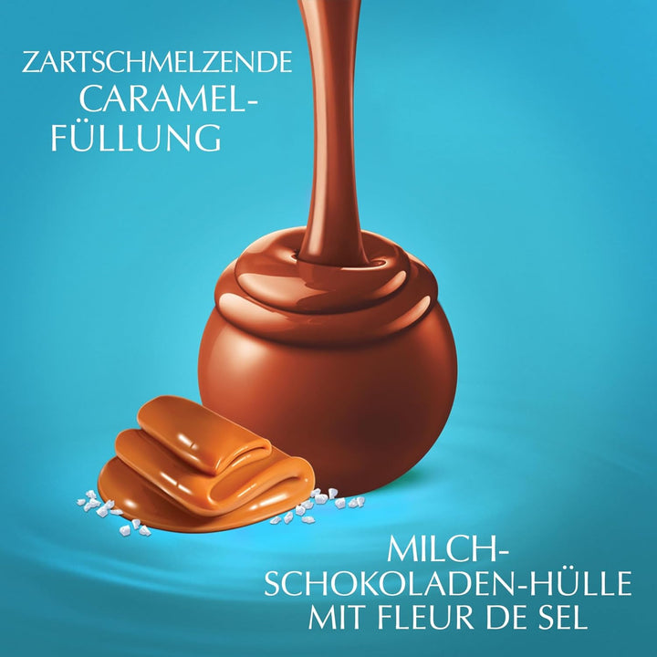 Lindt LINDOR Kugeln Salted Caramel | 500 G Cornet | 40 Milchschokoladen-Pralinen Mit Zartschmelzender Salz-Karamell-Füllung | Pralinen-Geschenkbox