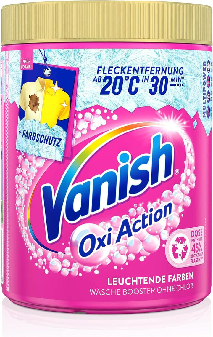 Vanish Oxi Action Powder Pink - 1,125 Kg - pudră de îndepărtare a petelor și de îmbunătățire a rufelor fără clor - pentru rufe colorate