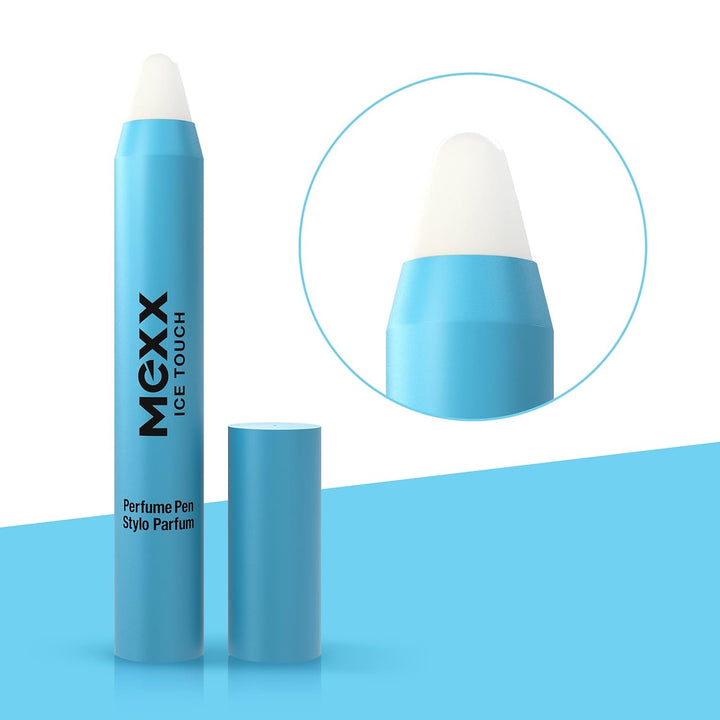 Mexx Ice Touch Woman Parfum to Go, parfum fructat-floral pentru femei, stick de parfum solid, perfect pentru călătorii, 3 g