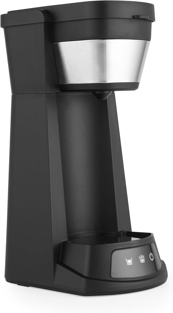 Petra 2 în 1 Iced Coffee Maker - Espresso Cold Brew Machine, cană de călătorie 420Ml, pahar cu paie 440Ml, compatibil cu pudră de cafea / tampoane, filtru de plasă reutilizabil, 700W, PT6214VDE