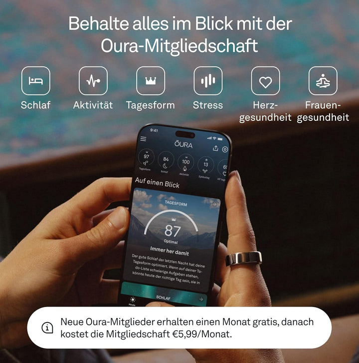 Inel 4 - Stealth - Dimensiune 10 - Inel inteligent | Măsurați mai întâi cu Oura Ring 4 Sizing Kit | Sleep Tracking Wearable - Heart Rate - Fitness Tracker - Autonomie până la 8 zile