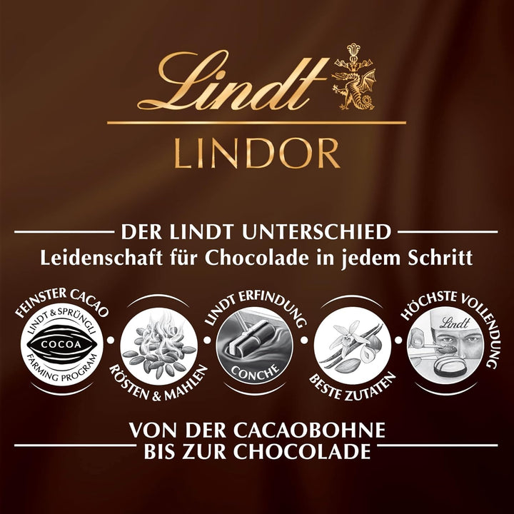 Lindt Schokolade LINDOR Sharing | 250 G | Kugeln Mit Zartschmelzender Füllung in Den Sorten Milch, Feinherb 45 %, Weiß, Salted Caramel Und Haselnuss | Schokoladen- | Pralinen-Geschenk