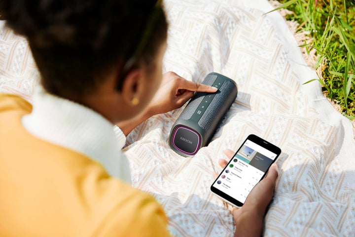LG XBOOM Go DXG7, Difuzor Bluetooth portabil (40 wați, Google Assistant, Siri, iluminare), negru