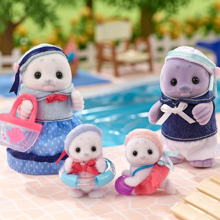 Sylvanian Families - 5759 Familia Seal, figură de animal, jucărie detaliată pentru copii cu vârsta de peste 3 ani