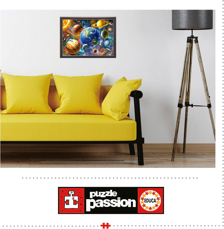 Educa - Puzzle 500 piese pentru adulti | Sistem solar, puzzle 500 piese pentru adulti si copii de la 11 ani, planete, spatiu, spatiu (18449)