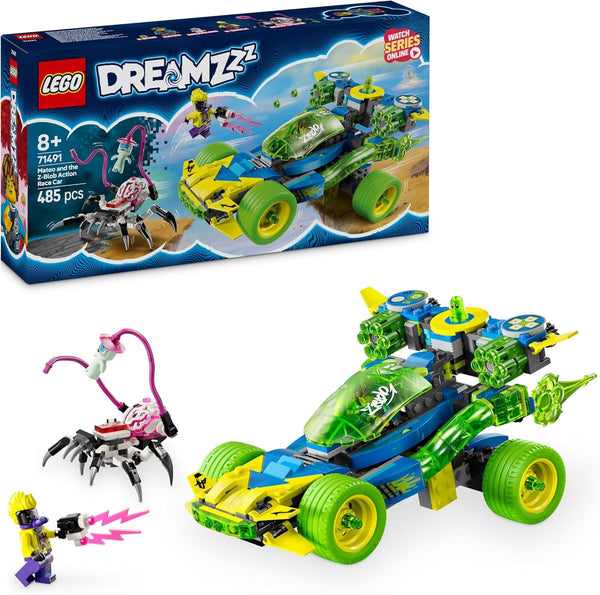 LEGO Dreamzzz Mateo cu mașina de curse de acțiune Z-Blob, set de joacă fantasy 2 în 1 cu vehicule, minifigurine și creaturi de vis pentru copii cu vârsta de peste 8 ani, cadou pentru băieți și fete 71491