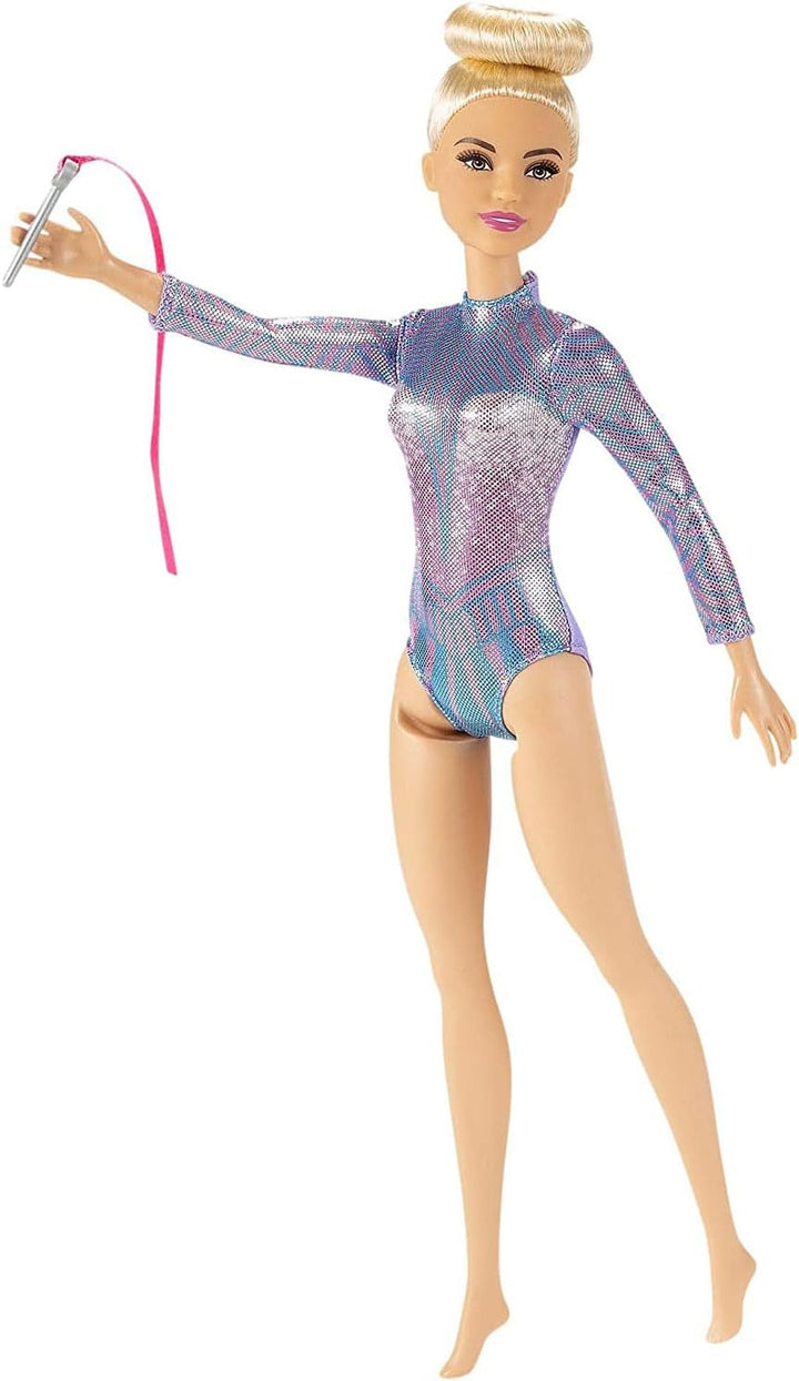 Barbie Doll, You Can Be Anything Barbie Series, Gimnastică ritmică Barbie cu păr blond, accesorii Barbie, inclusiv păpușă Barbie, cadou pentru copii, jucărie de la 3 ani, Gtn65