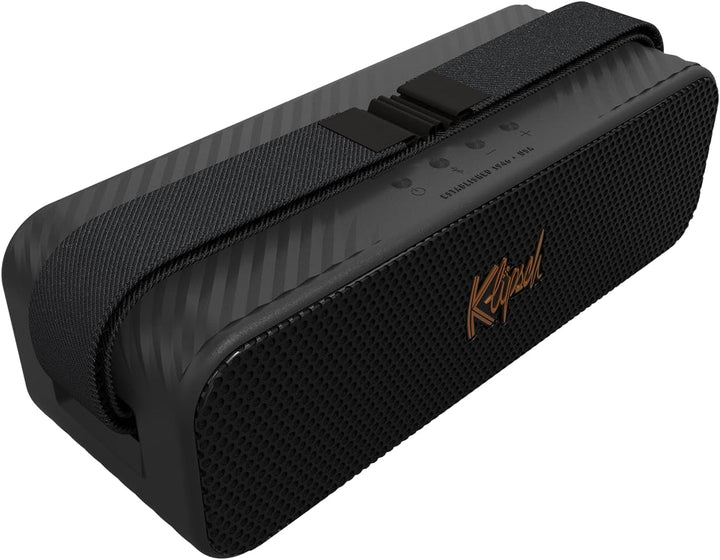 Klipsch Detroit, Difuzor Bluetooth portabil cu două tweeter-uri de 2,5 cm, woofers de 7,6 cm, rezistent la apă IP67 și baterie cu autonomie de 20 de ore. Experiență de concert live. Culoare: negru.