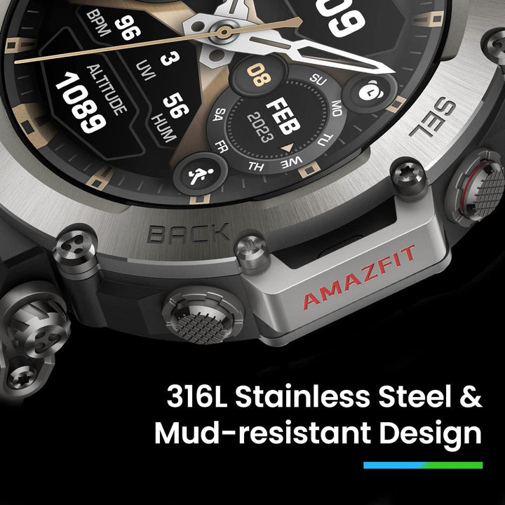 Amazfit T-Rex Ultra 47mm smartwatch în aer liber, GPS dual-band, import de rute și navigație 6, suport pentru freediving și rezistență la apă 10 ATM, funcționare la temperaturi ultra scăzute -30 ° în calitate militară