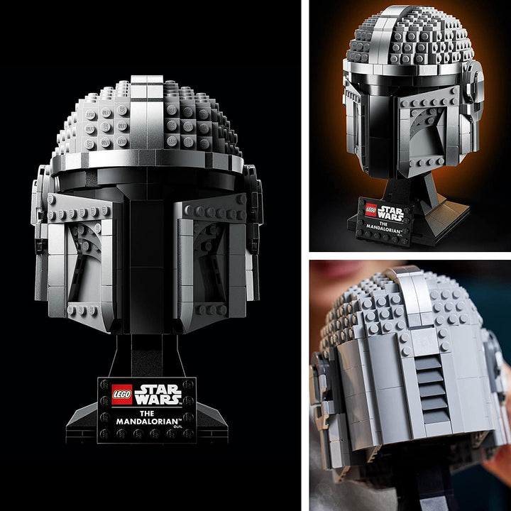 Model LEGO Star Wars Mandalorian Helmet, decorațiune de colecție pentru cameră și un cadou minunat pentru adulți, kit, bărbați, femei, mamă, tată, idee de cadou de colecție 75328